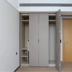 Grey E1 Modern Wardrobe Closets Folding Door Wardrobe With Drawers